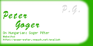 peter goger business card
